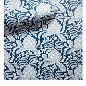 Serena & Lily ARTICHOKE WALLPAPER vintage indigo/coastal blue